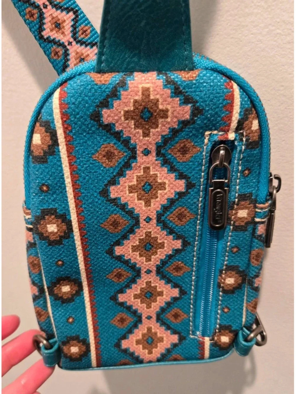 Wrangler Turquoise Aztec Mini Crossbody Bag